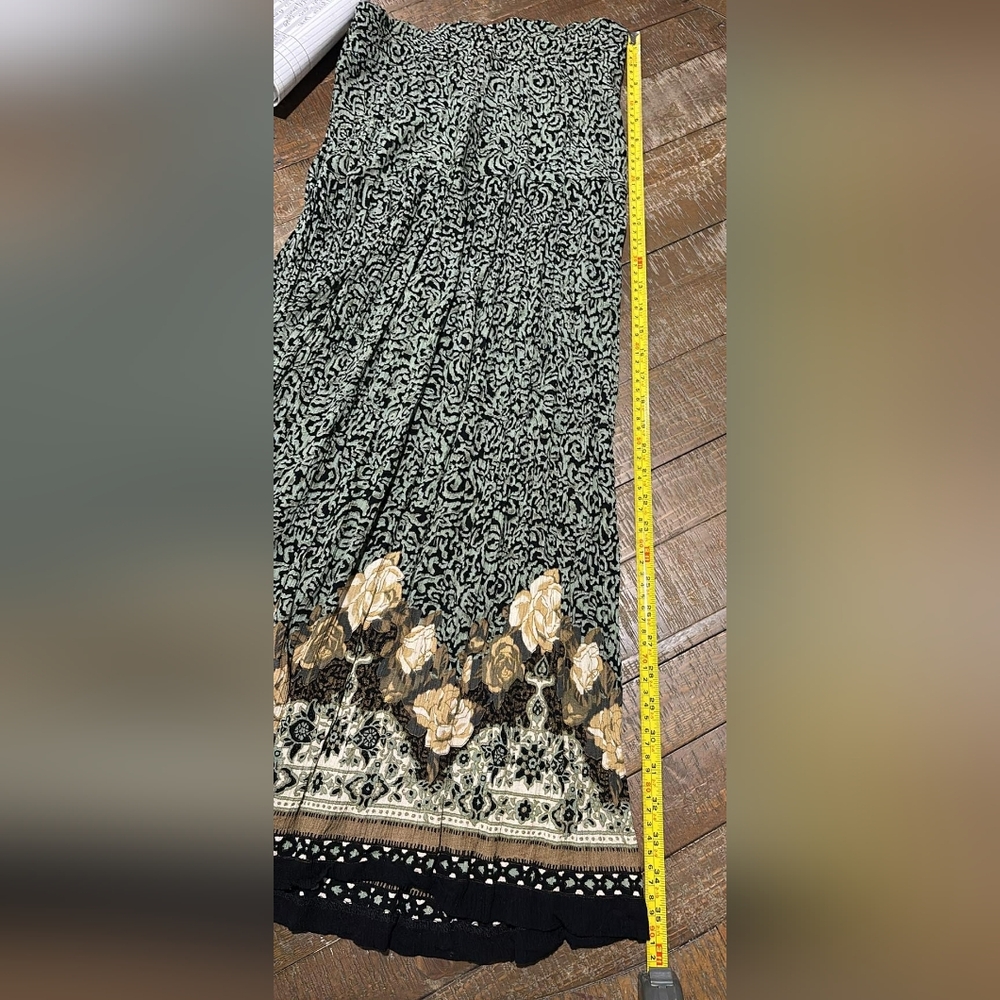 Carole Little Green and Tan Floral Maxi Skirt - Picture 6 of 6